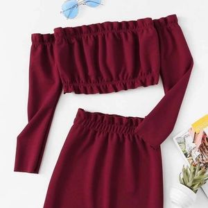 Crop Top and Skirt set